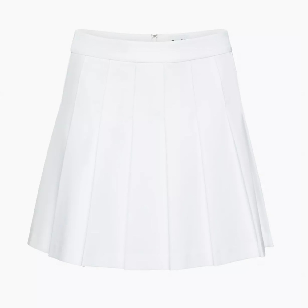 Aritzia Sunday Best Olive Micro Pleated Skirt